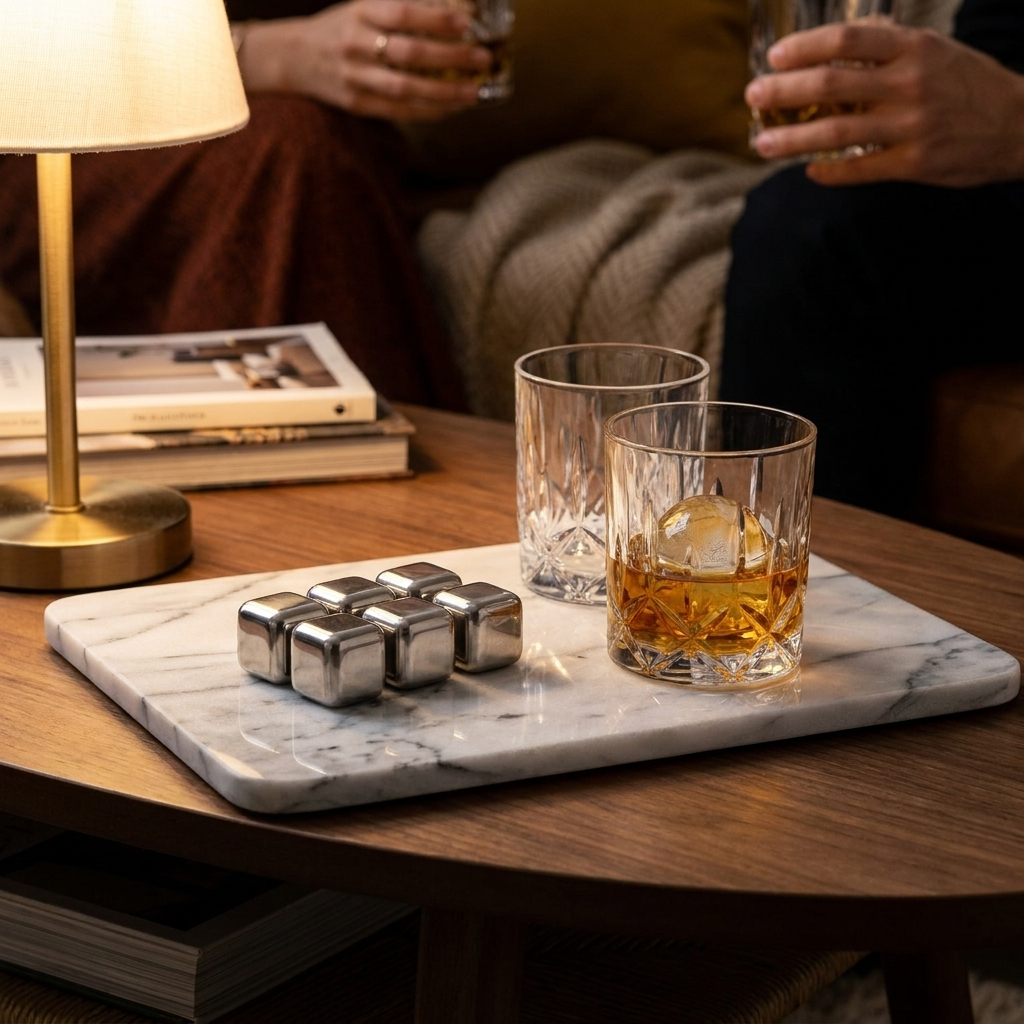 stainless steel whiskey stones set - uso diario 2