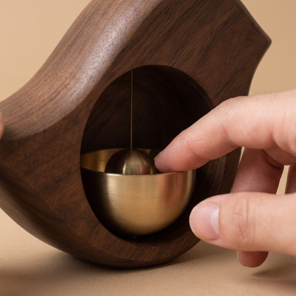 wooden decorative doorbell - uso diario 3 (detalle)