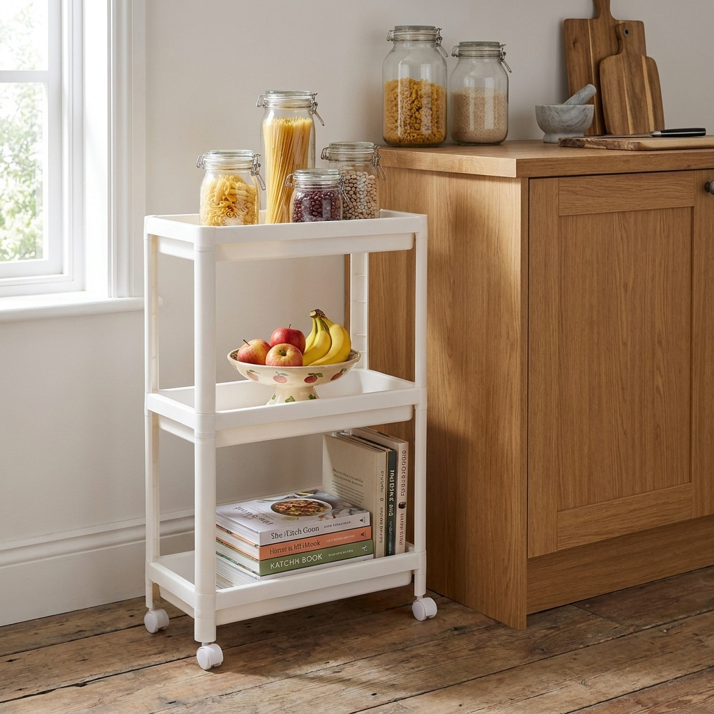 rolling kitchen storage cart - uso diario 1