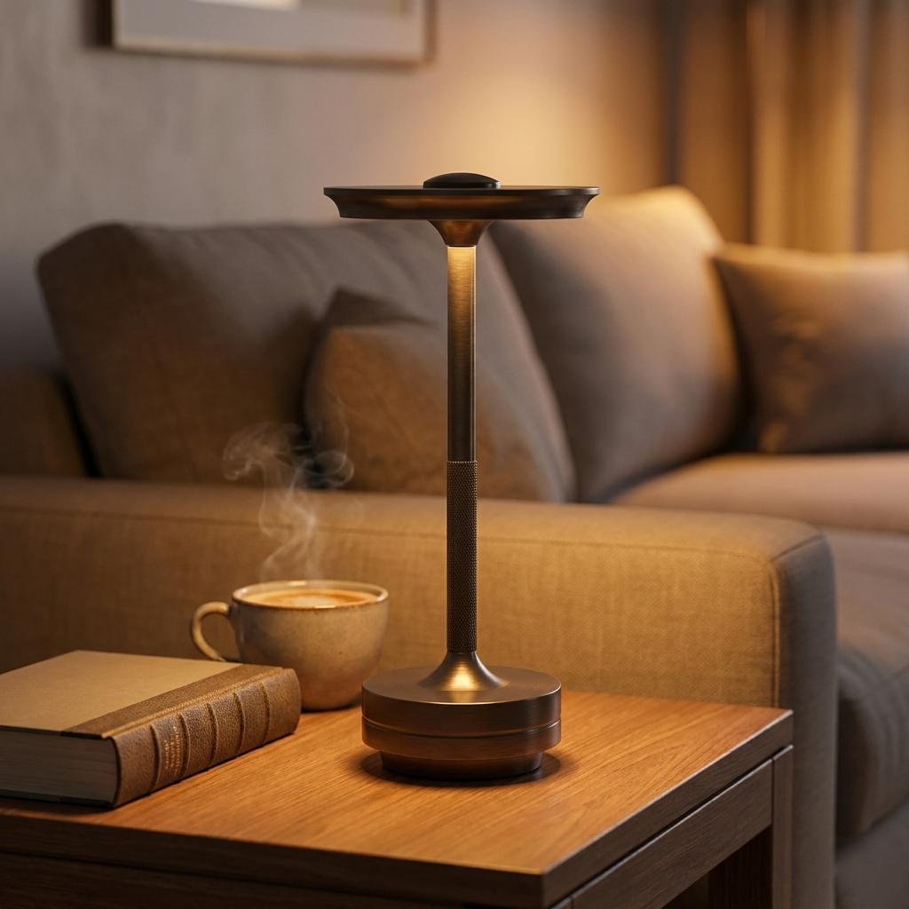 wireless dimmable metal table lamp - uso diario 1