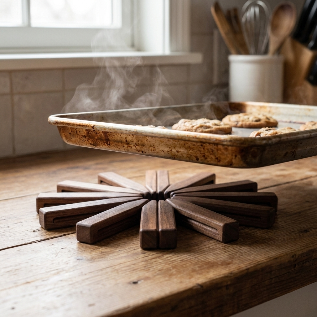 foldable wood trivet - uso diario 2
