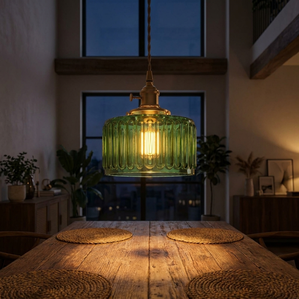 green glass pendant lamp - uso diario 2