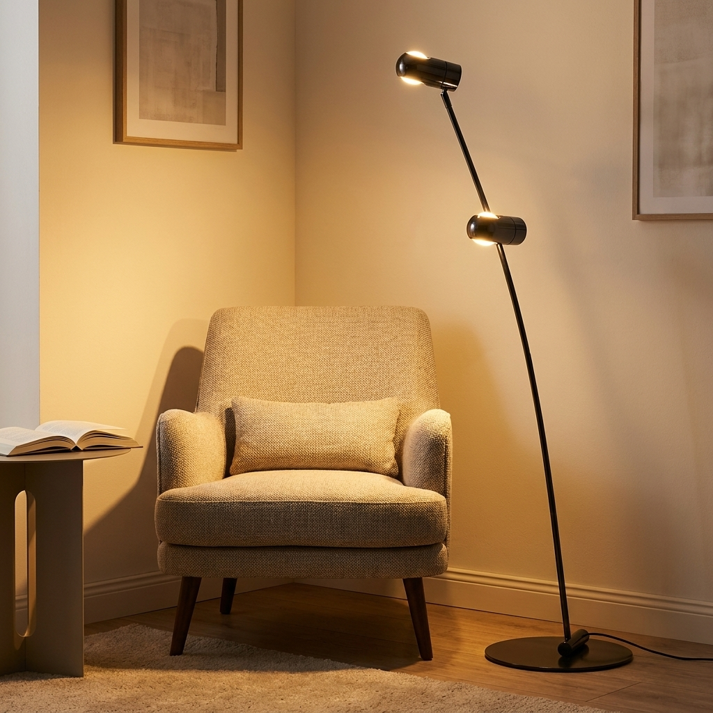 two-head arc floor lamp - uso diario 1