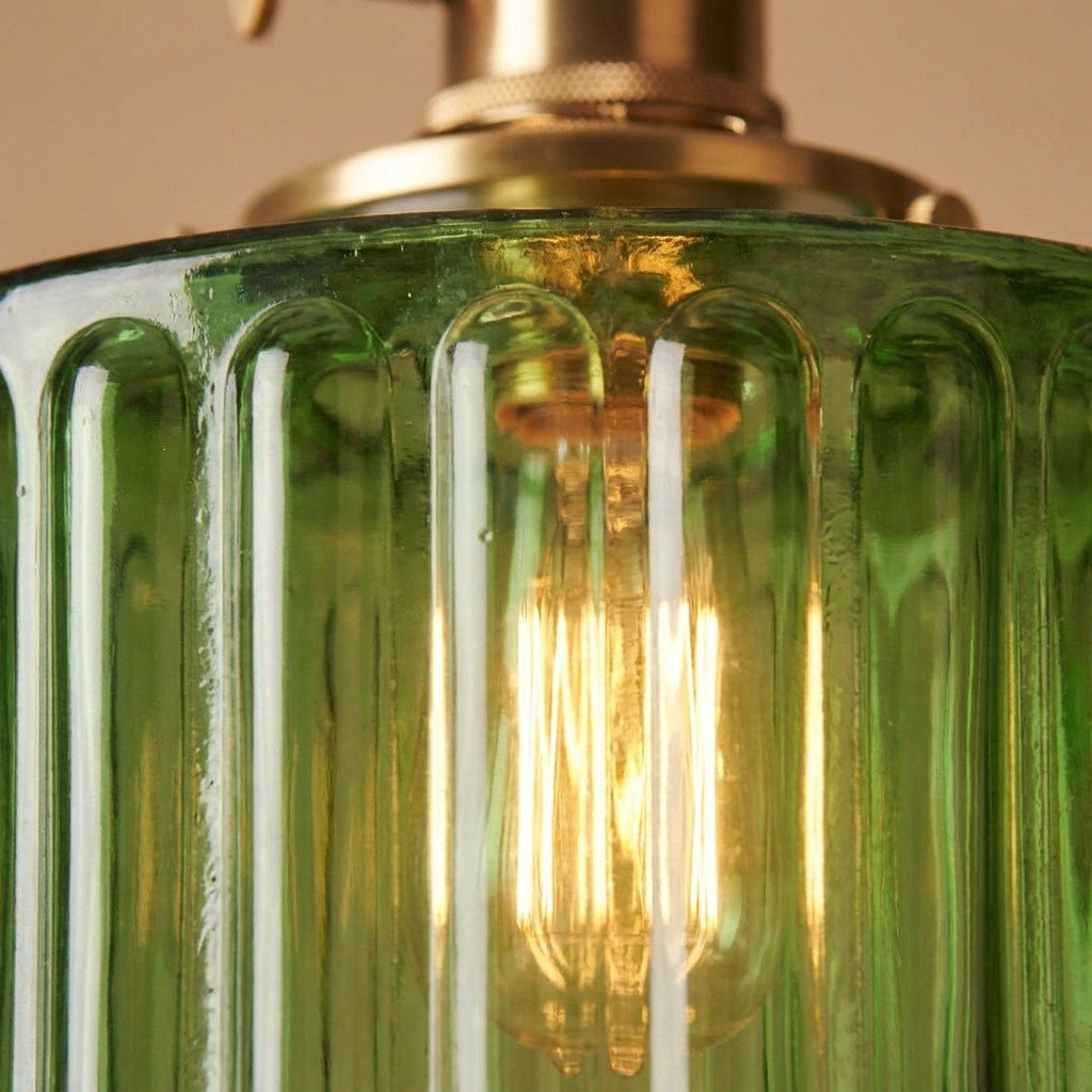green glass pendant lamp - uso diario 3 (detalle)