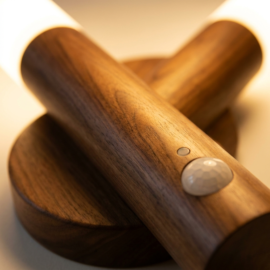 motion-sensor wood wall night light - uso diario 3 (detalle)