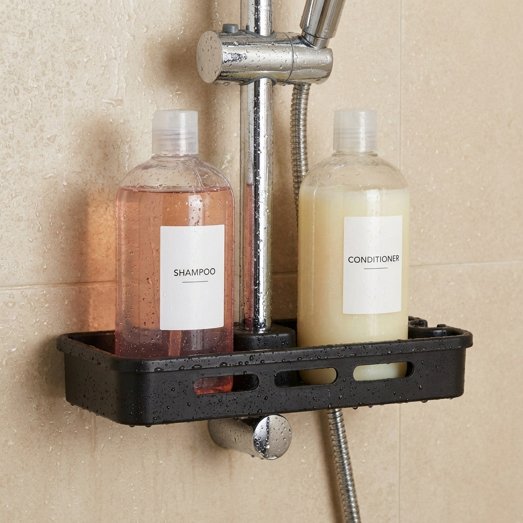 black shower caddy tray - uso diario 1