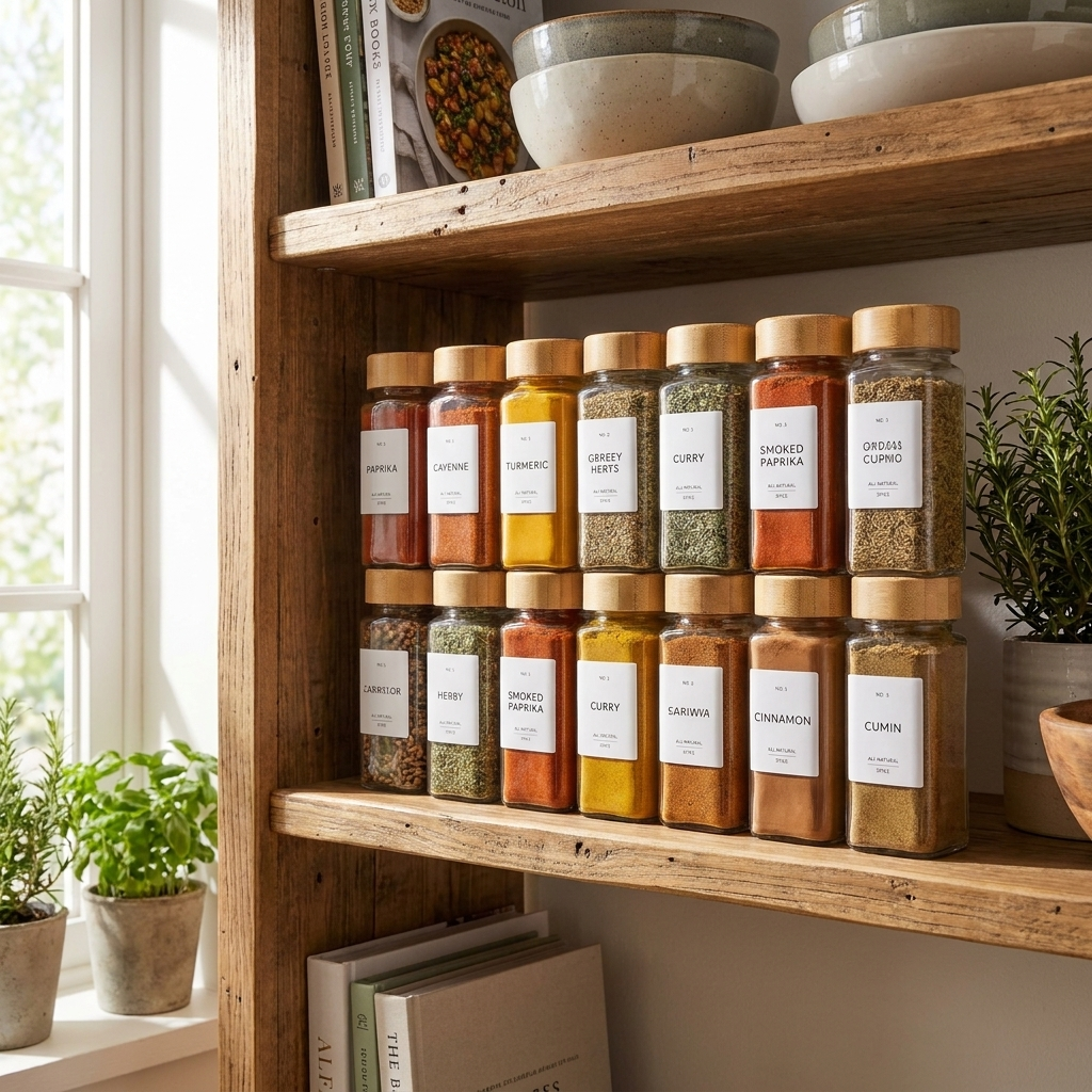 glass spice jars with bamboo lids - uso diario 2