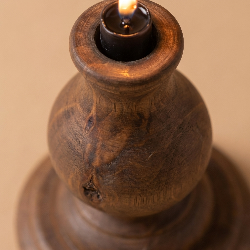 natural wood candle holder - uso diario 3 (detalle)