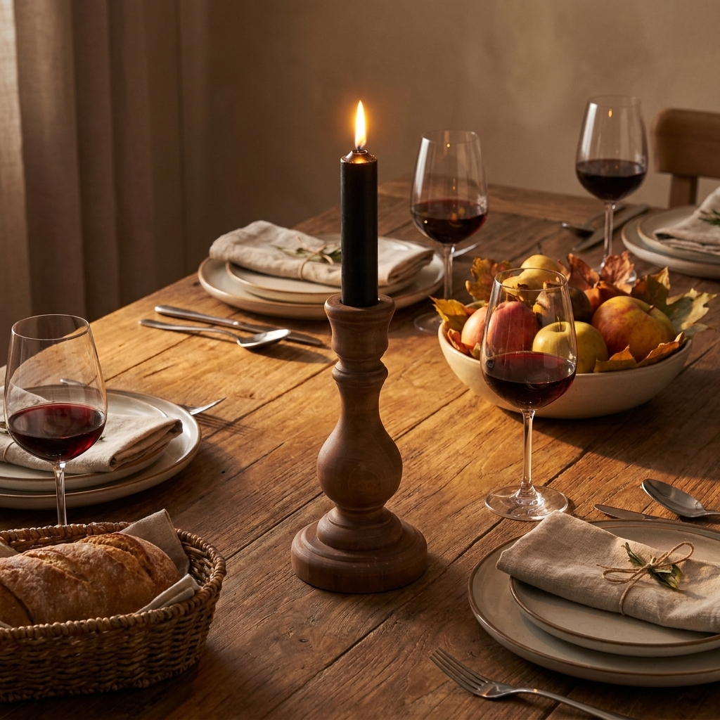 natural wood candle holder - uso diario 1