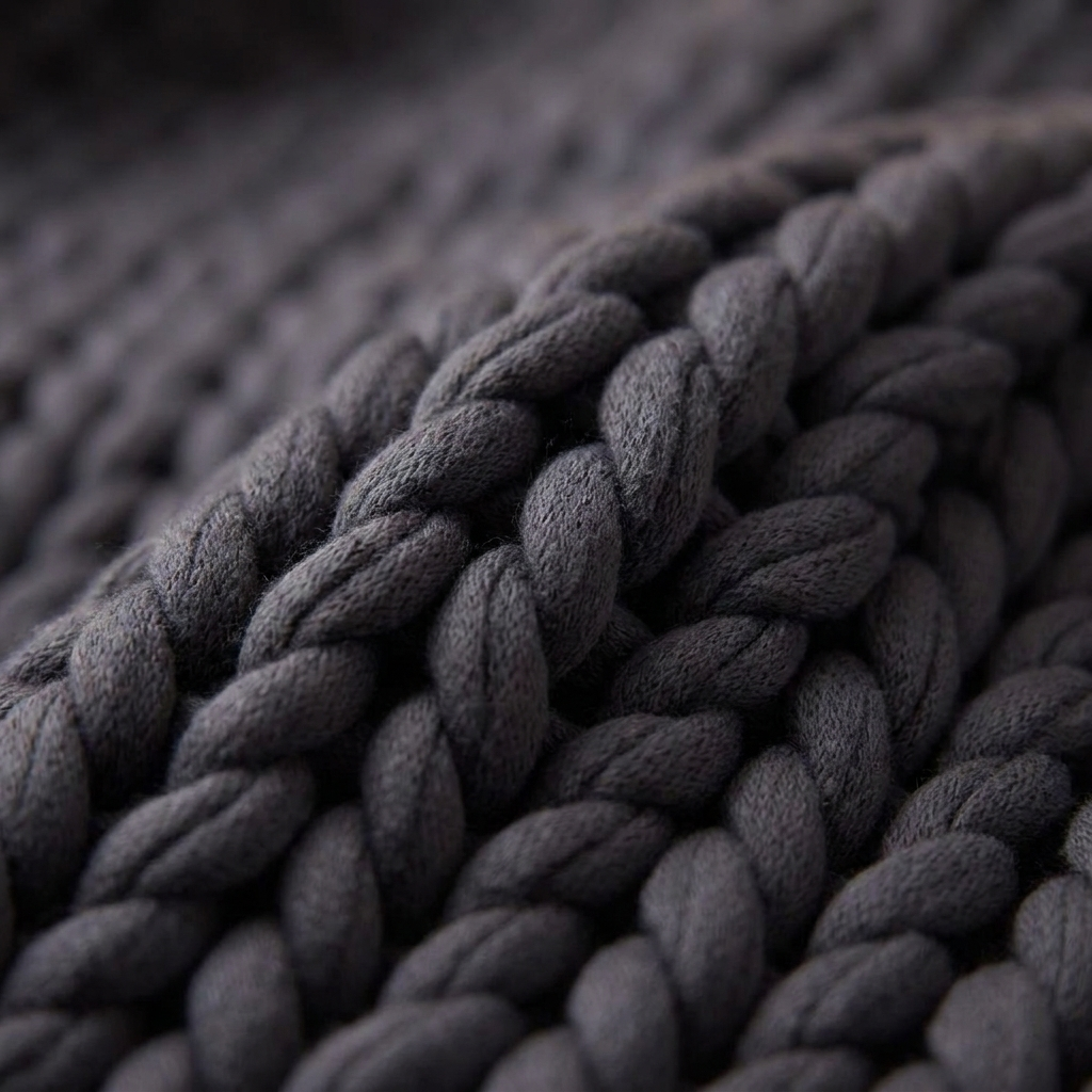 hand-knit chunky blanket - uso diario 3 (detalle)