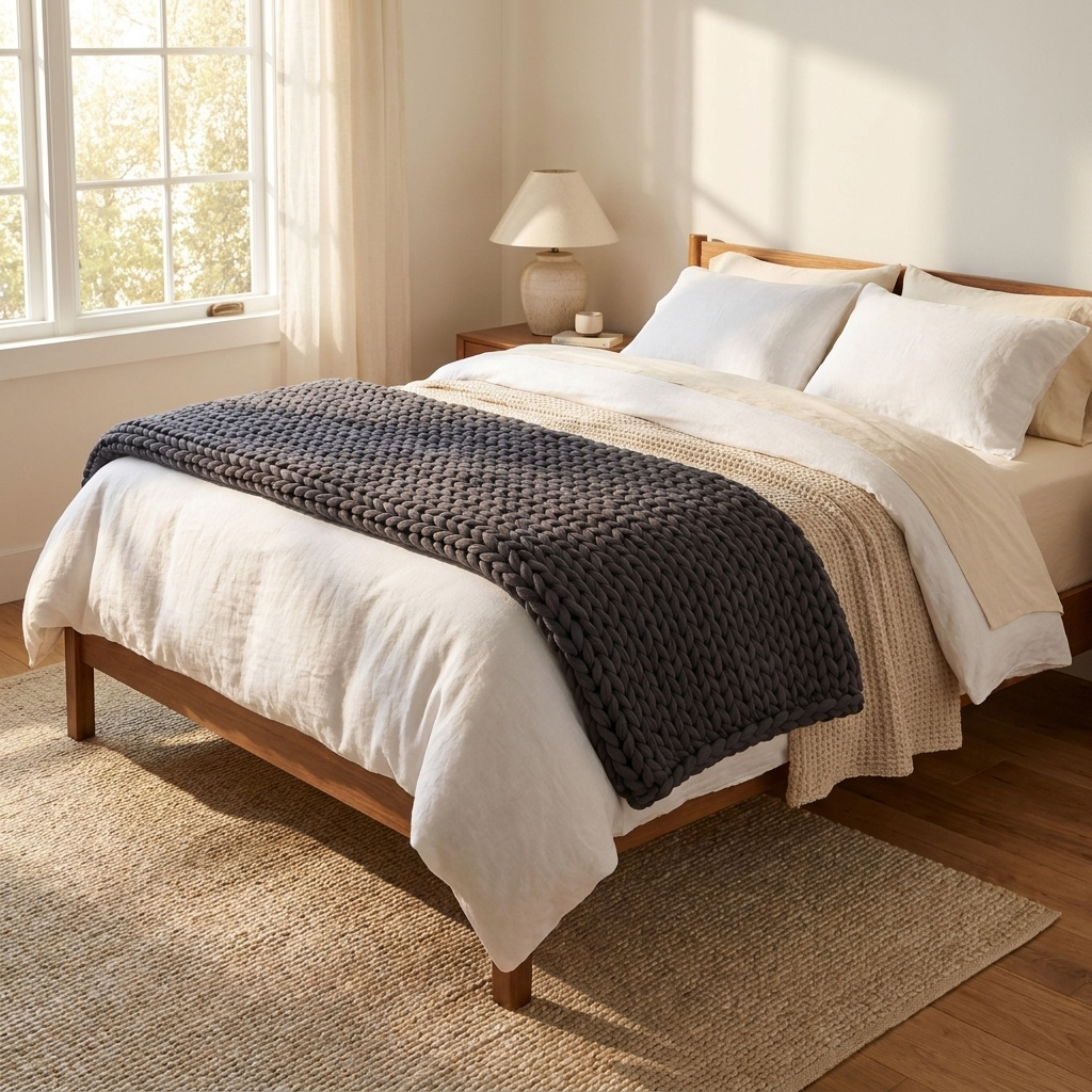 hand-knit chunky blanket - uso diario 2