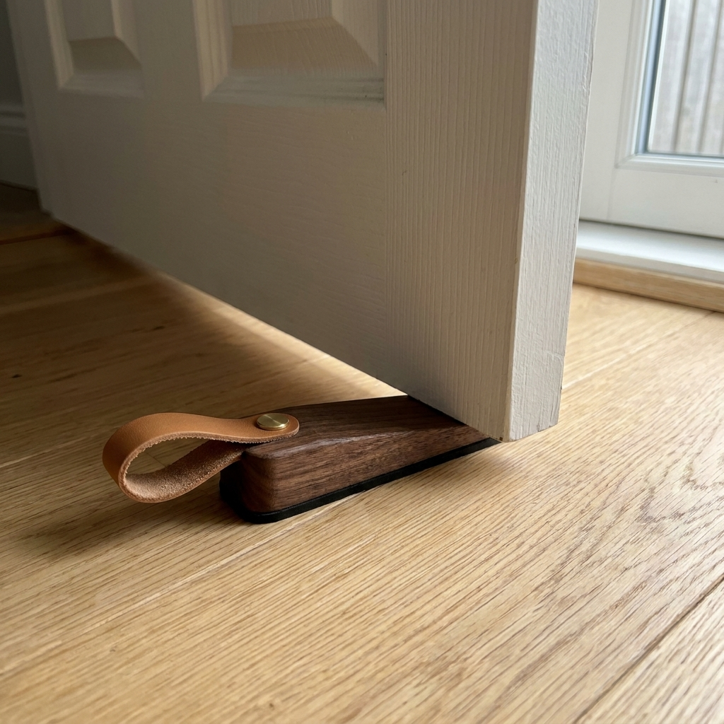 Scandinavian wood door stopper - uso diario 1