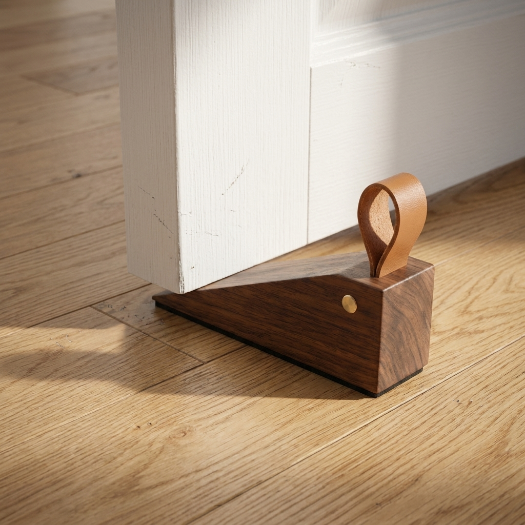 Scandinavian wood door stopper - uso diario 3 (detalle)
