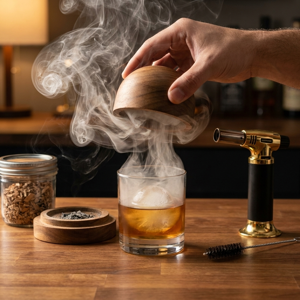 wood chip cocktail smoker kit - uso diario 3 (detalle)