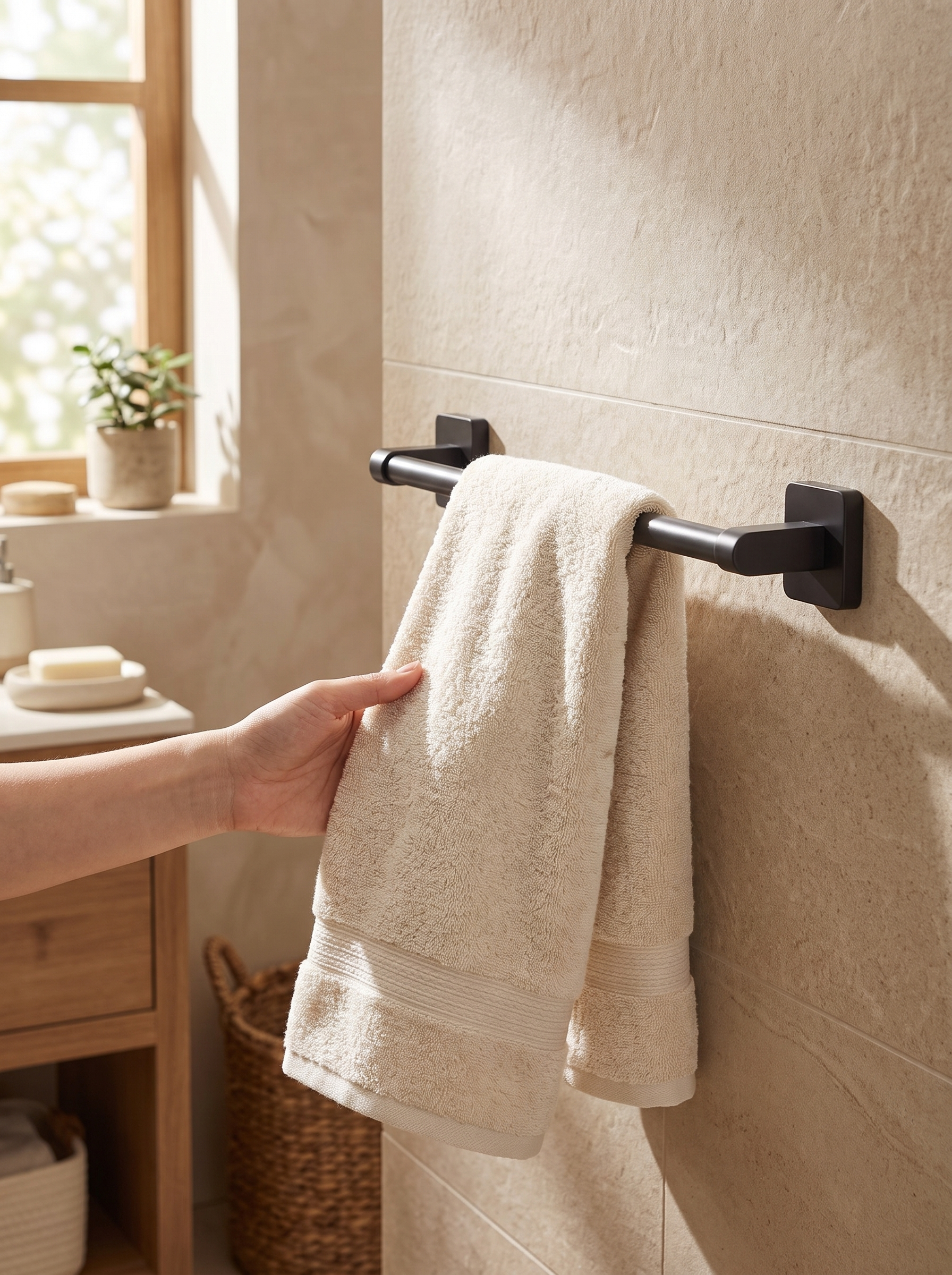 Soporte de Aluminio para Toallas de Baño con Gancho - lifestyle 3