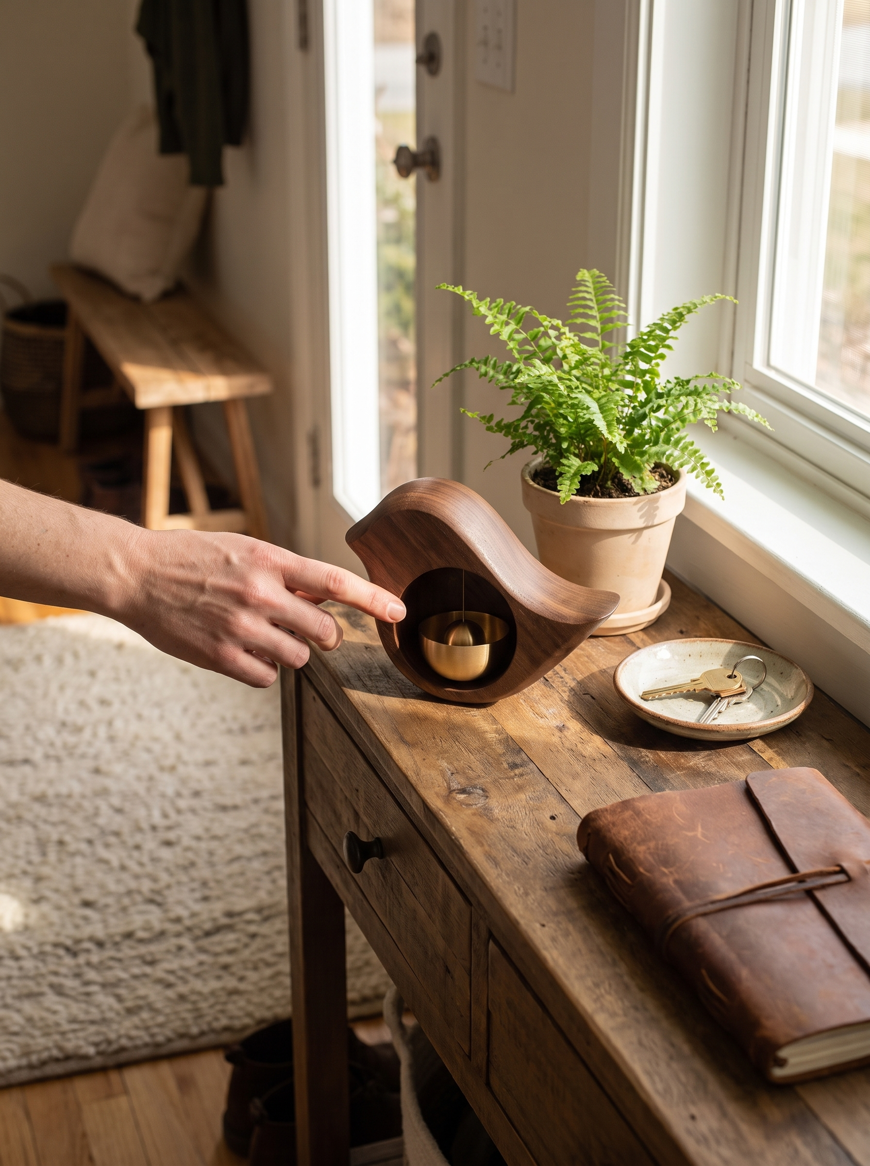 Timbre de Puerta de Madera Decorativo con Melodía - lifestyle 1
