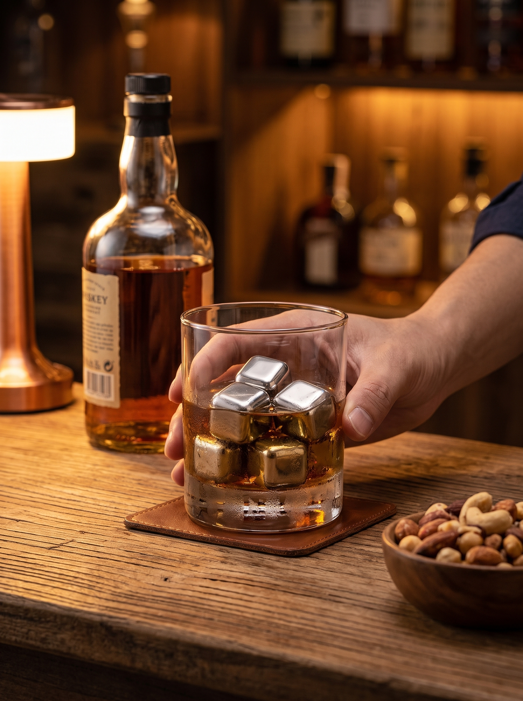 Piedras para Whisky de Acero Inoxidable, Set de 6 - lifestyle 2