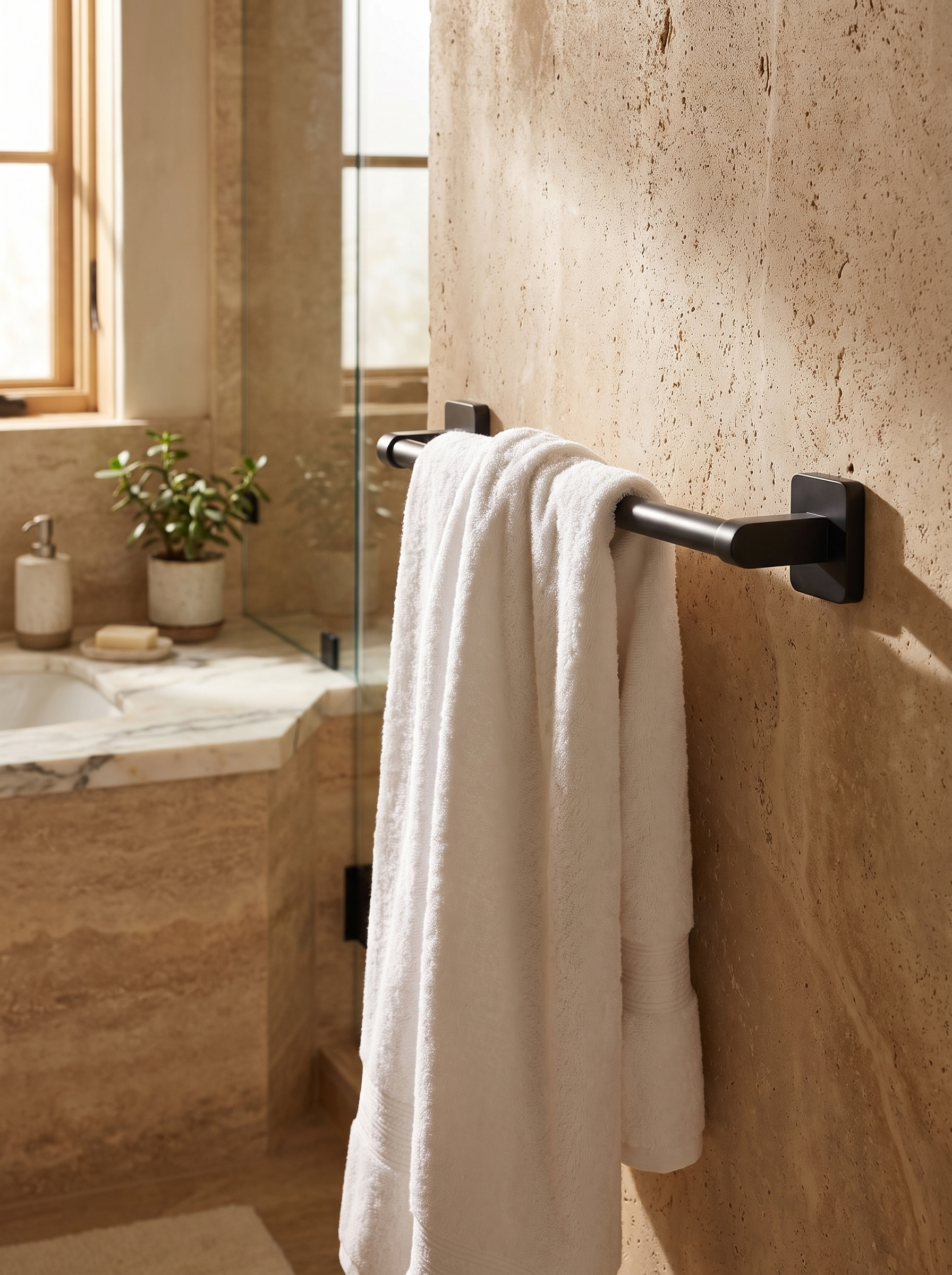 Soporte de Aluminio para Toallas de Baño con Gancho - lifestyle 1