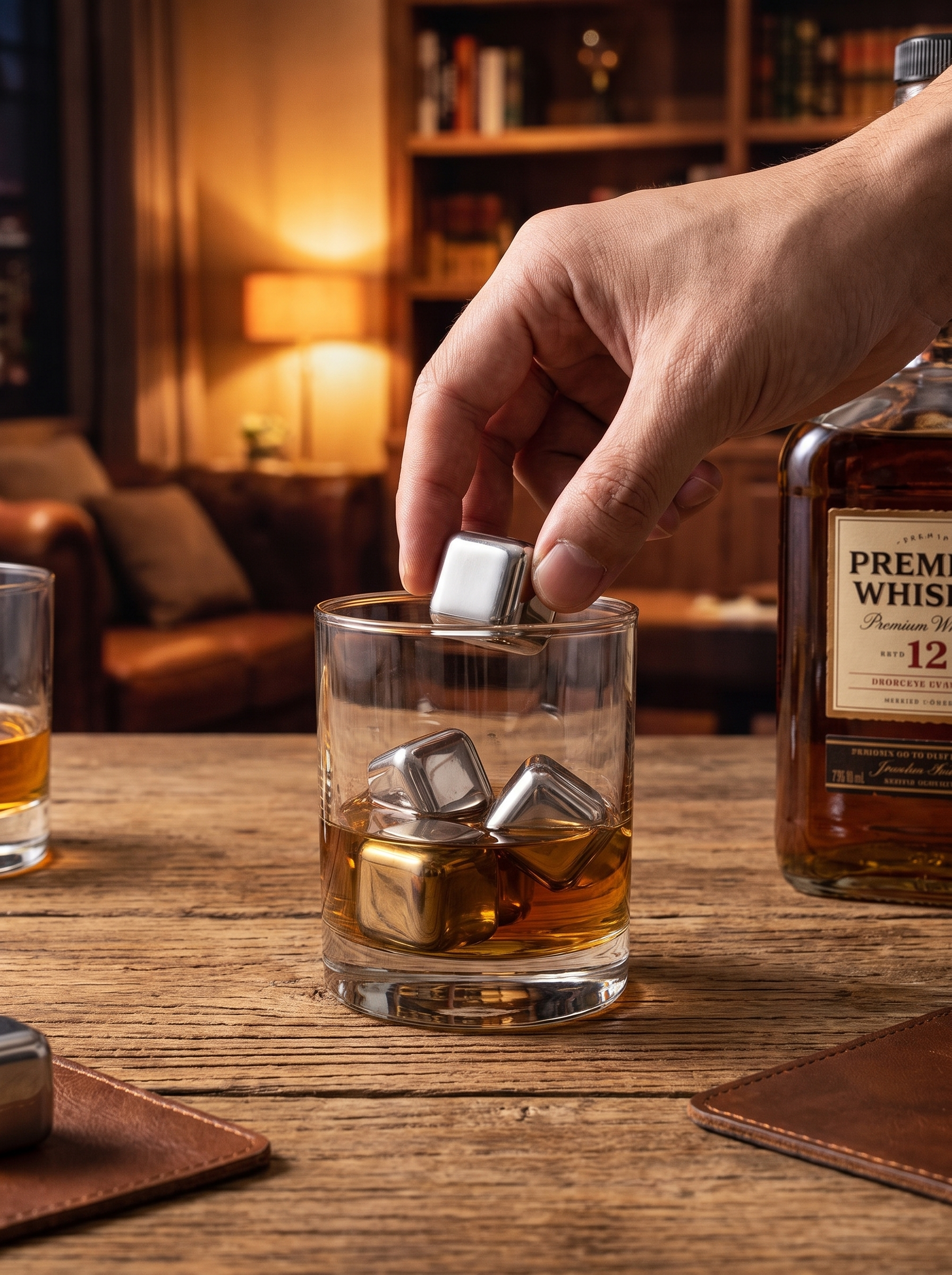 Piedras para Whisky de Acero Inoxidable, Set de 6 - lifestyle 3