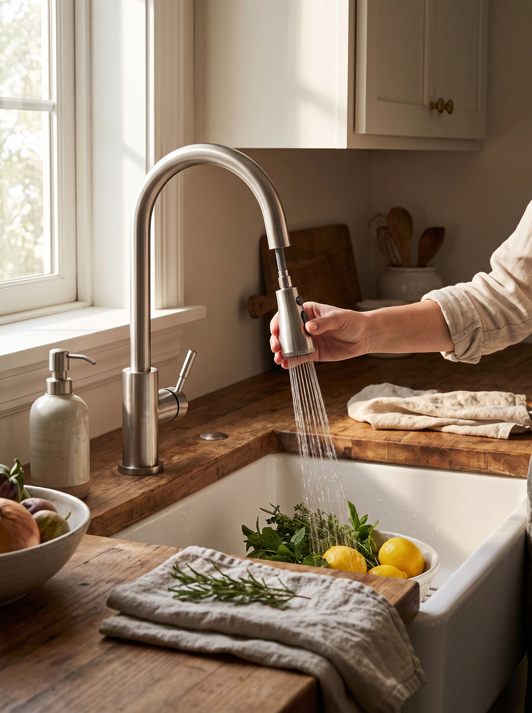 Grifo de Cocina Extraíble con Rociador Flexible - lifestyle 1