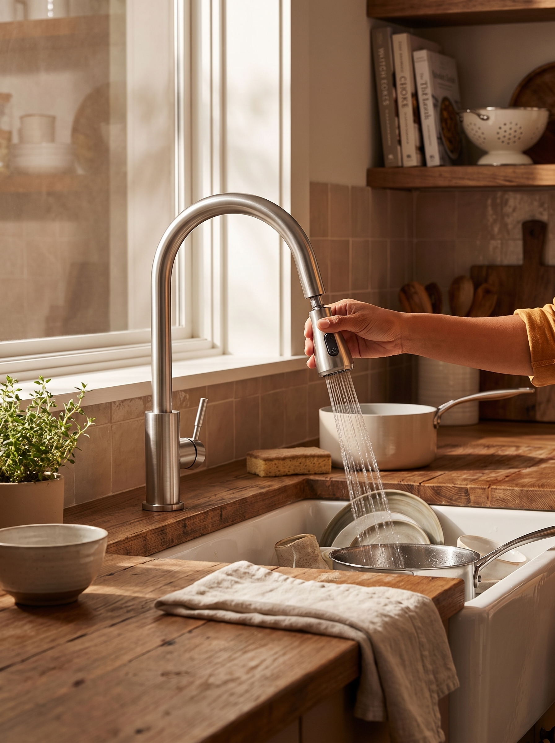 Grifo de Cocina Extraíble con Rociador Flexible - lifestyle 3