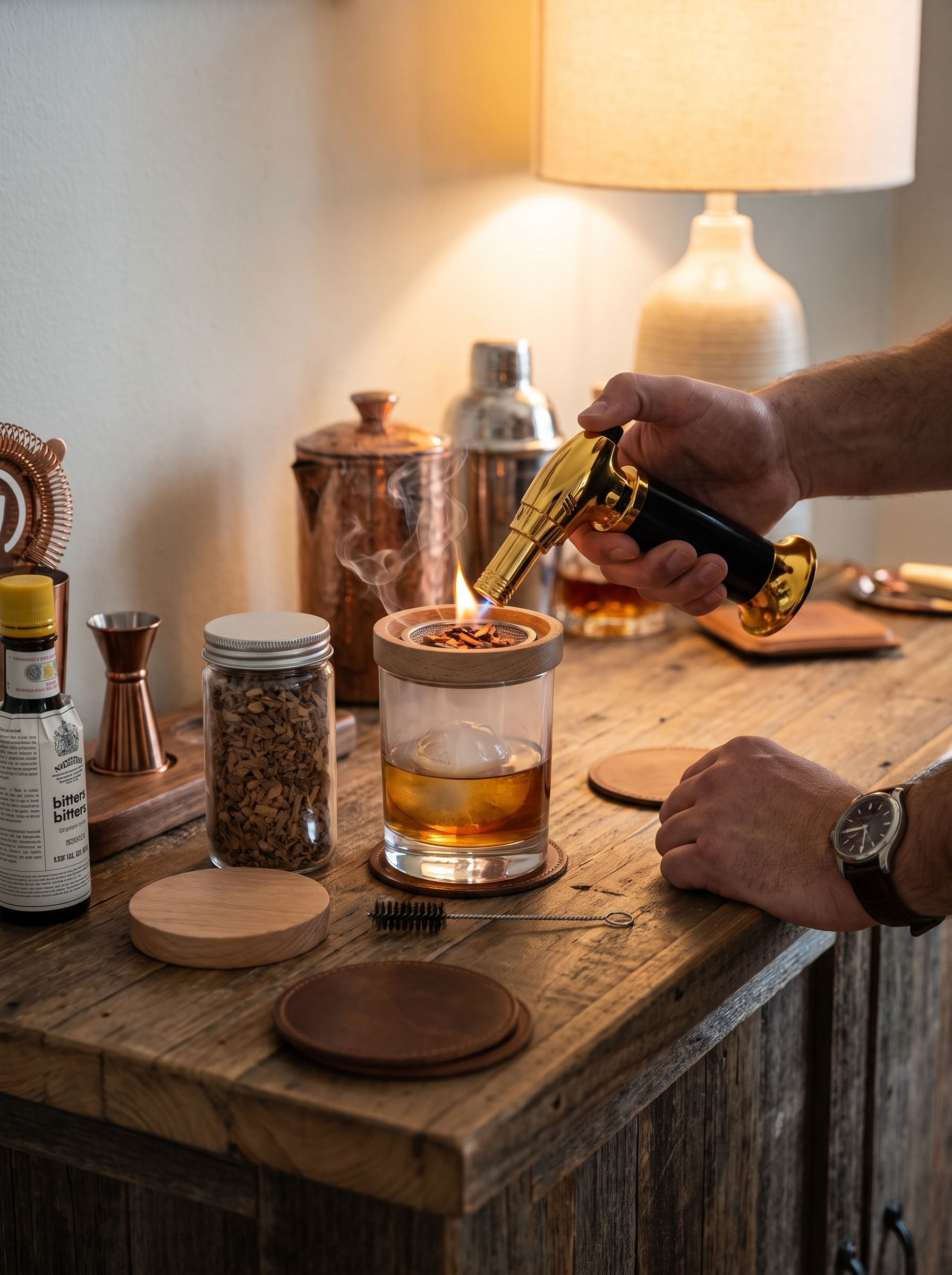 Kit de Ahumador de Cócteles con Virutas de Madera - lifestyle 2