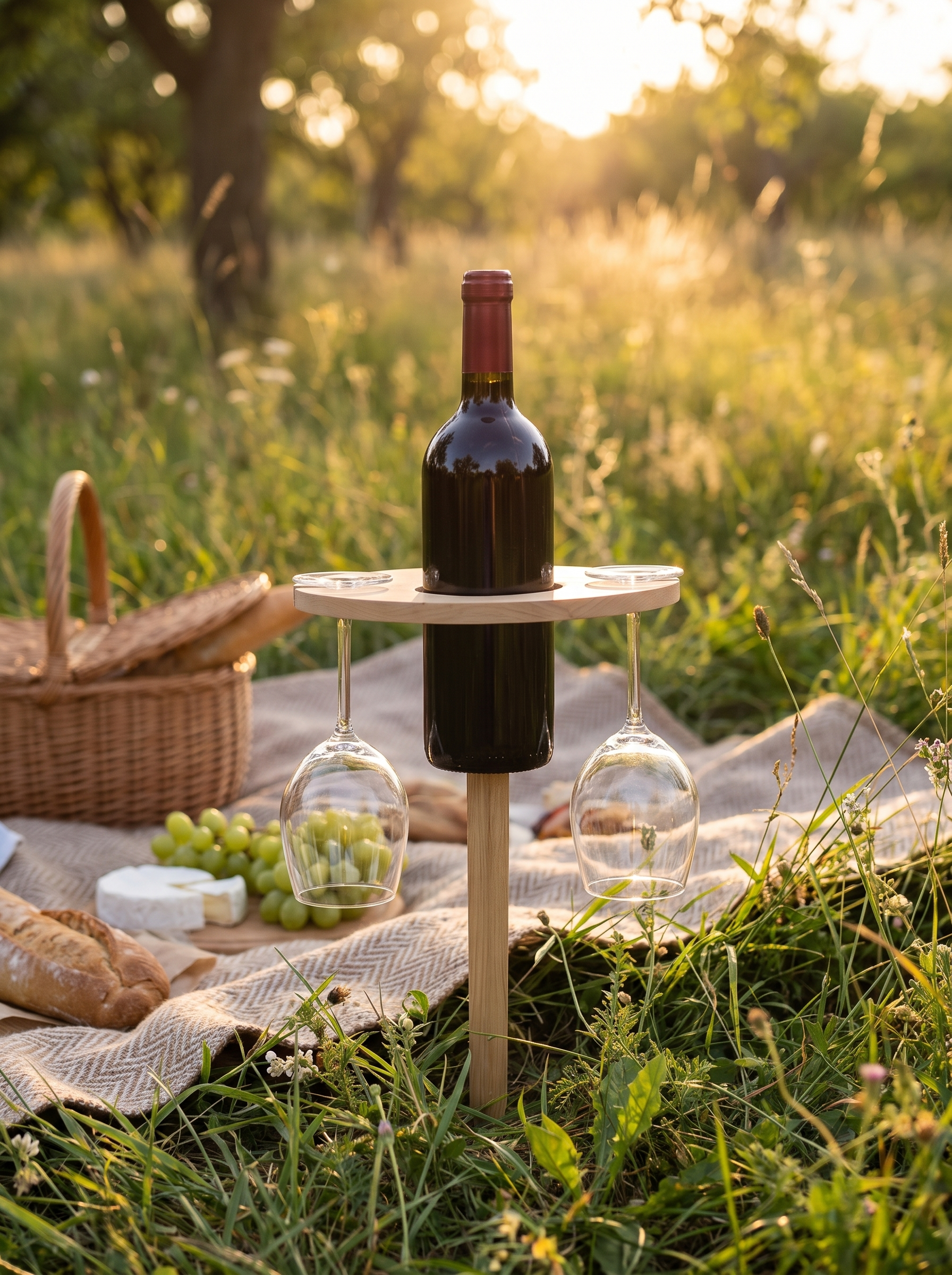 Mesa Plegable Portátil para Vino, Uso al Aire Libre - lifestyle 2