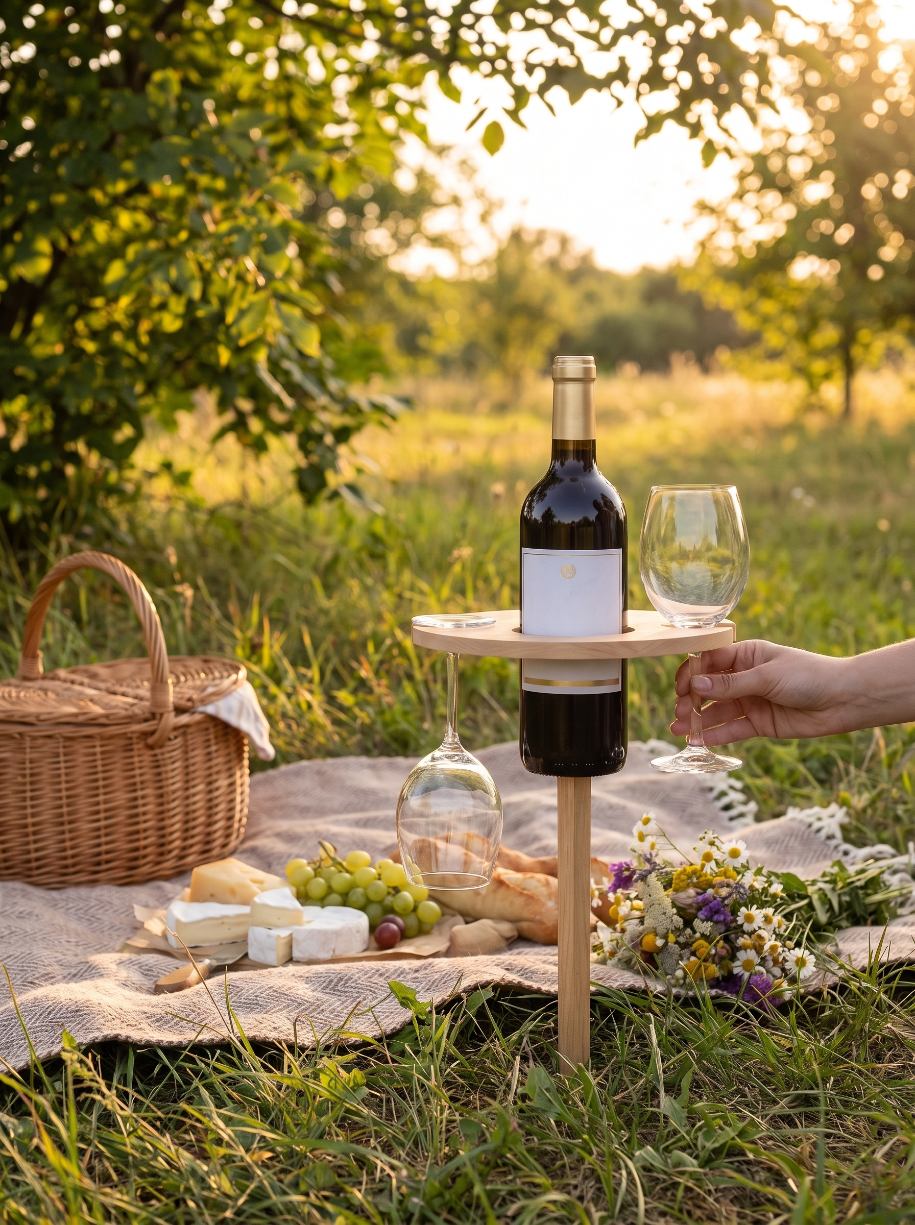 Mesa Plegable Portátil para Vino, Uso al Aire Libre - lifestyle 3