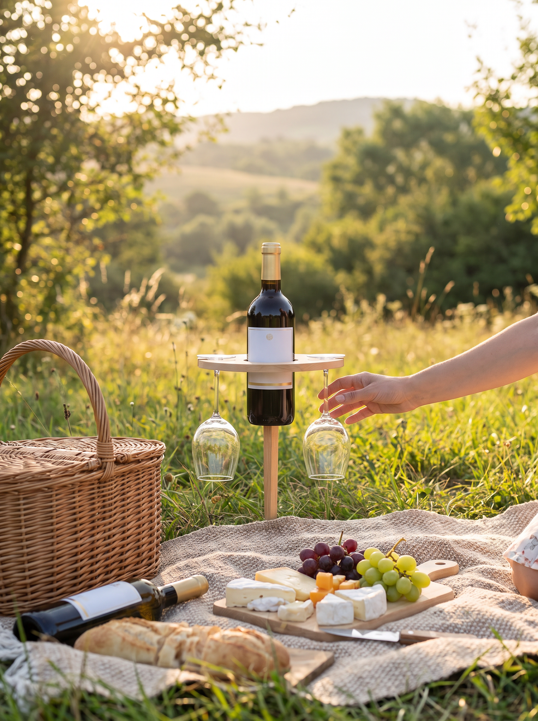 Mesa Plegable Portátil para Vino, Uso al Aire Libre - lifestyle 1