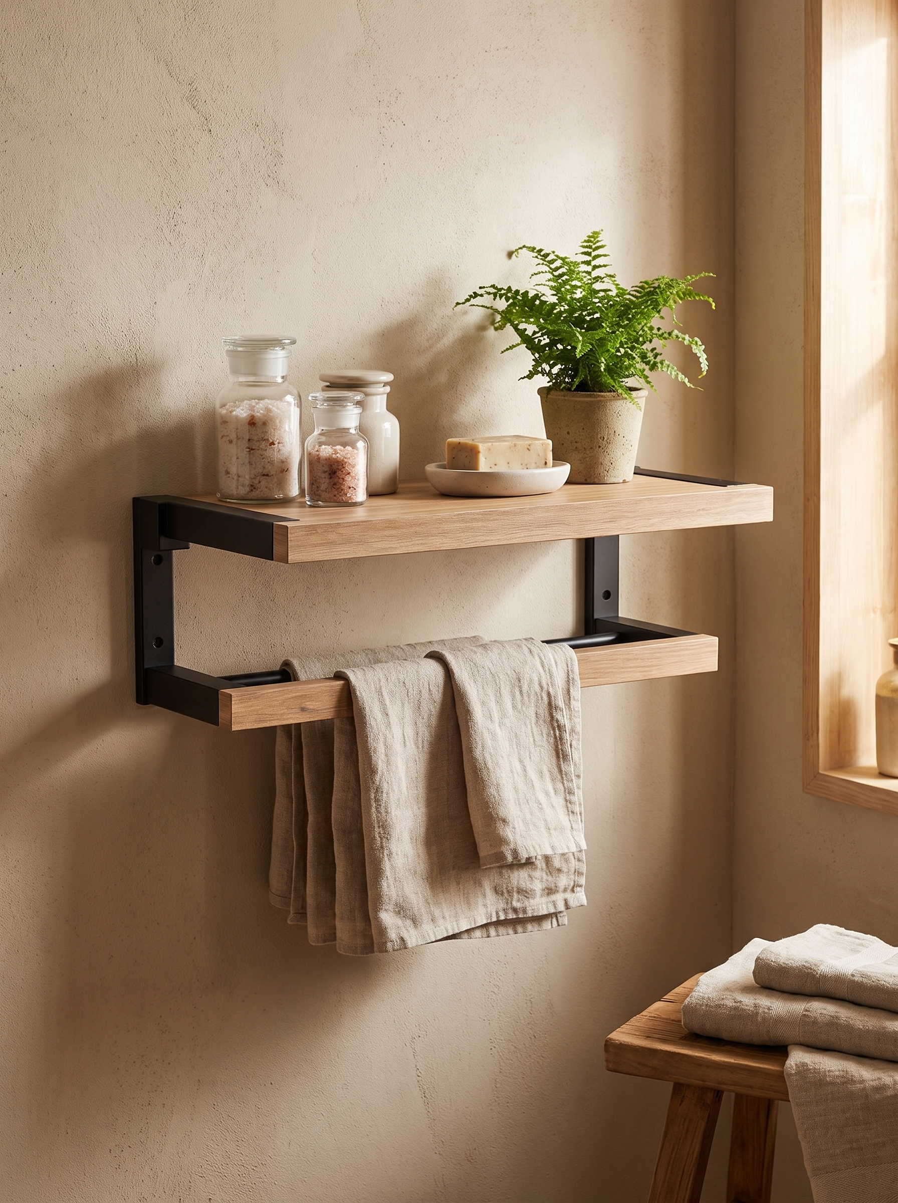 Set de Accesorios de Baño en Madera Negra - lifestyle 2