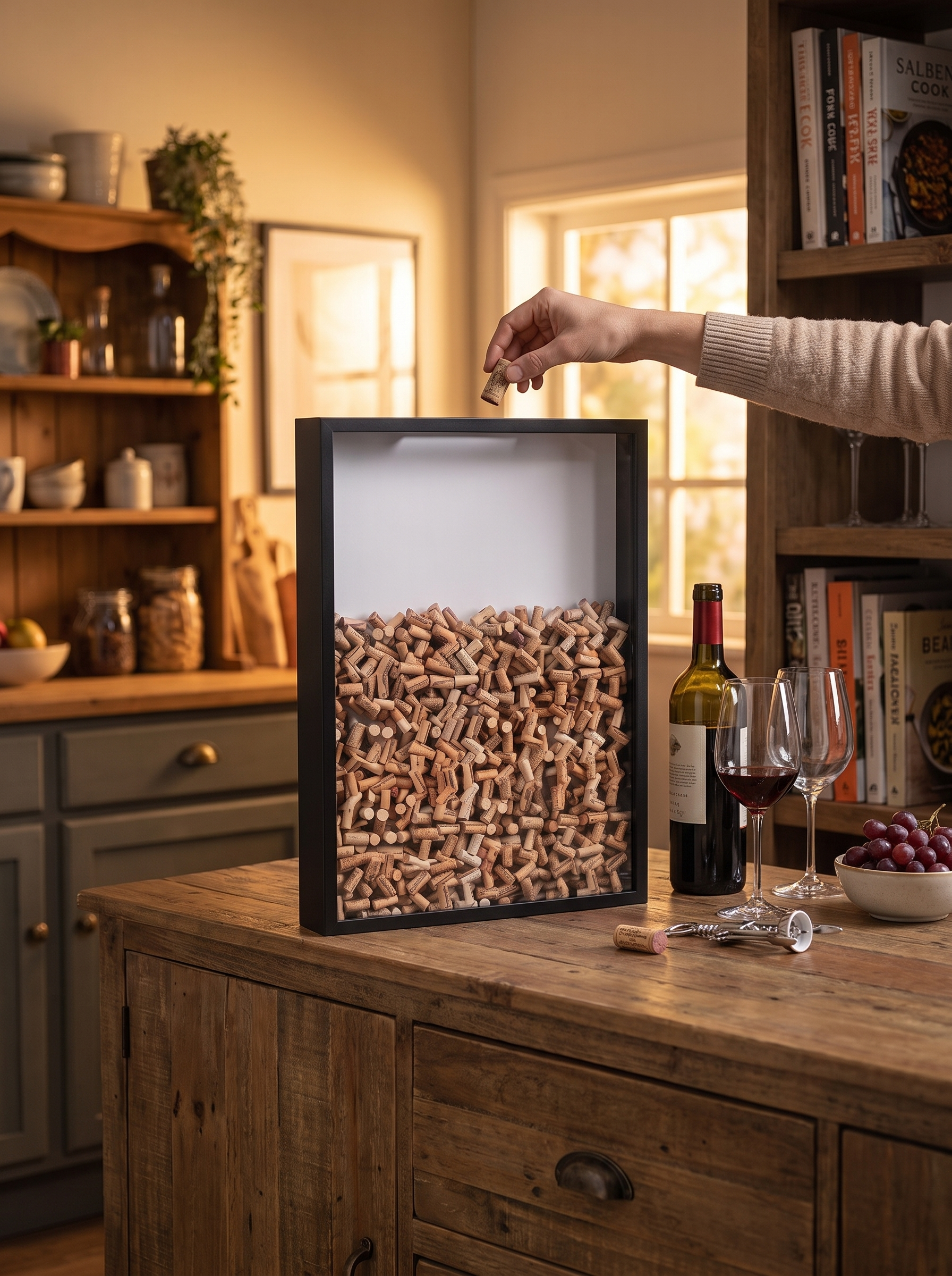 Porta Corchos de Vino de Pared, Soporte Decorativo - lifestyle 3
