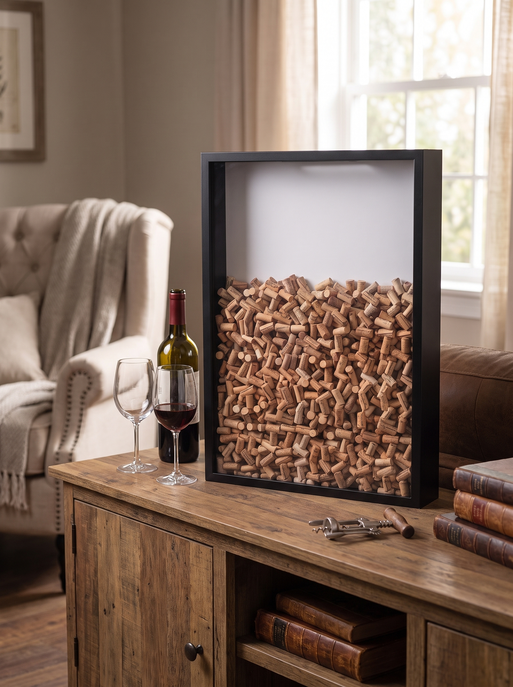 Porta Corchos de Vino de Pared, Soporte Decorativo - lifestyle 1