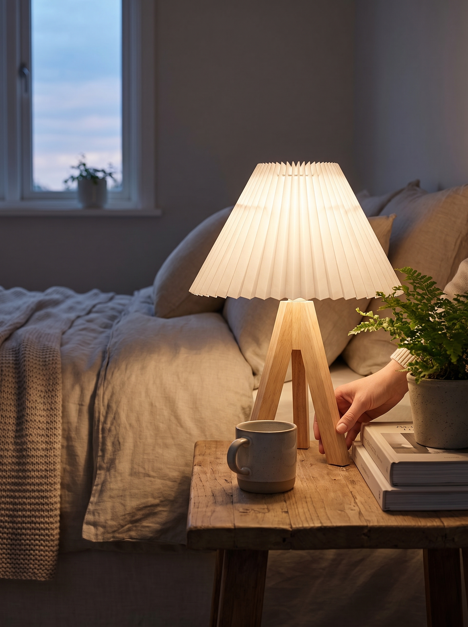 Lámpara de Mesa Plisada Nórdica Plegable USB - lifestyle 3