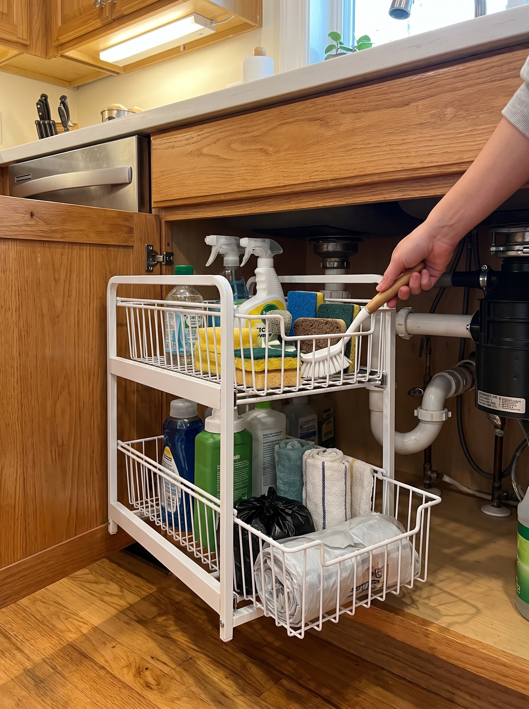 Organizador Extraíble de 2 Niveles Bajo Fregadero - lifestyle 1